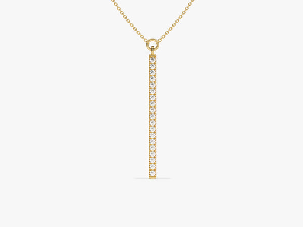 Gold bar necklace with diamonds, fine jewelry