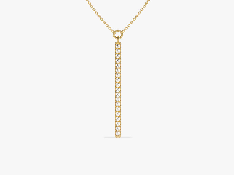 Gold bar necklace with diamonds, fine jewelry