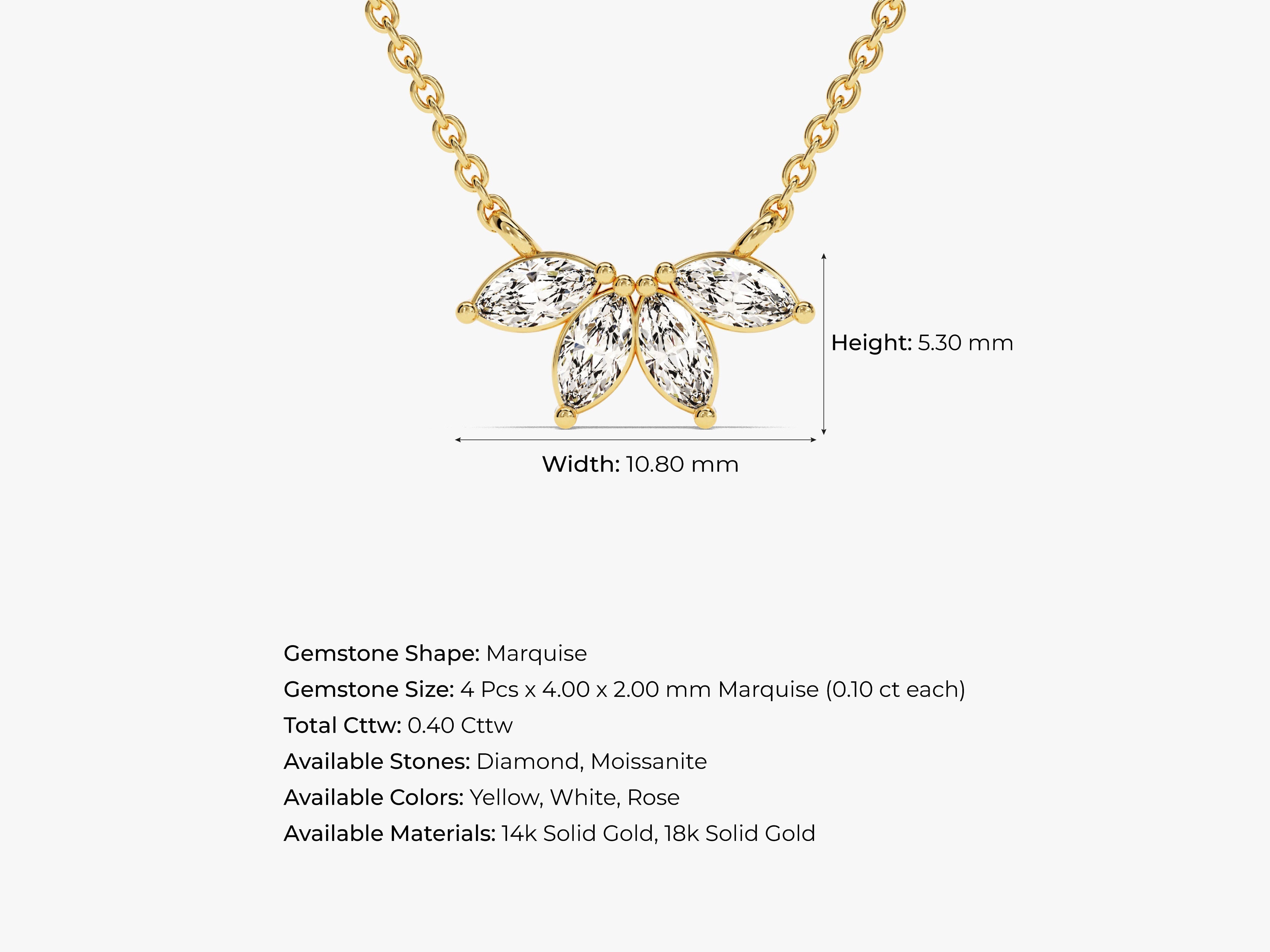 Marquise Crown Necklace