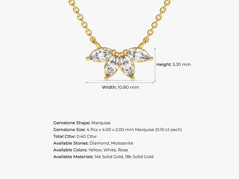 Marquise Crown Necklace