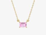 Emerald Cut Solitaire Birthstone Necklace