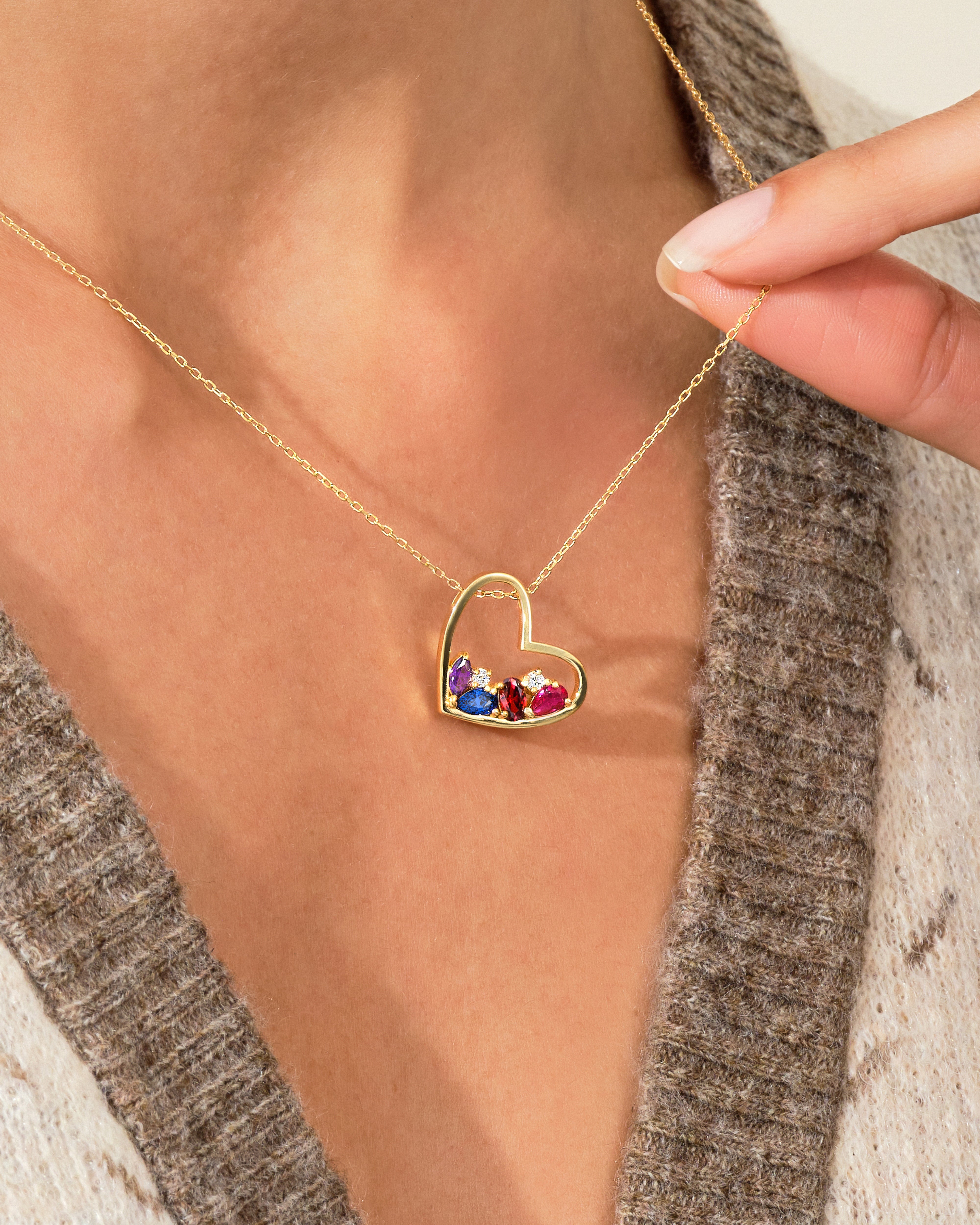 Cluster Birthstone Necklace