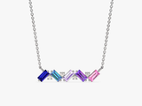 Baguette Family Birthstone Necklace