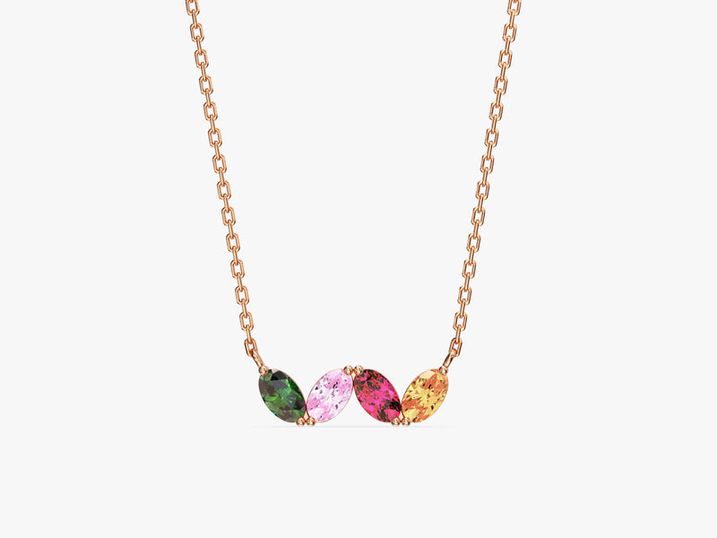 Oval Birthstone Family Necklace