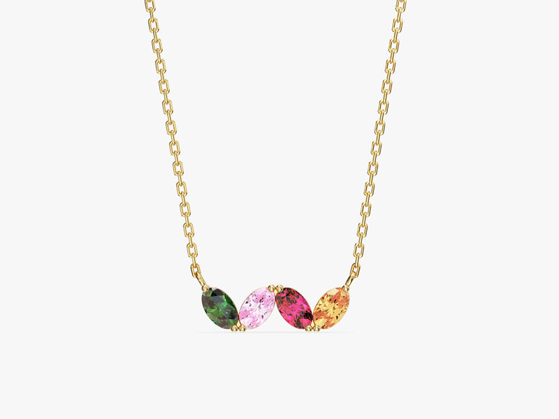 Oval Birthstone Family Necklace