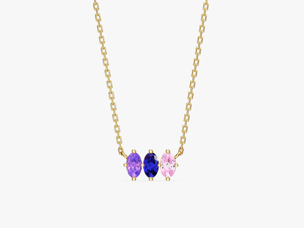 Oval Birthstone Necklace