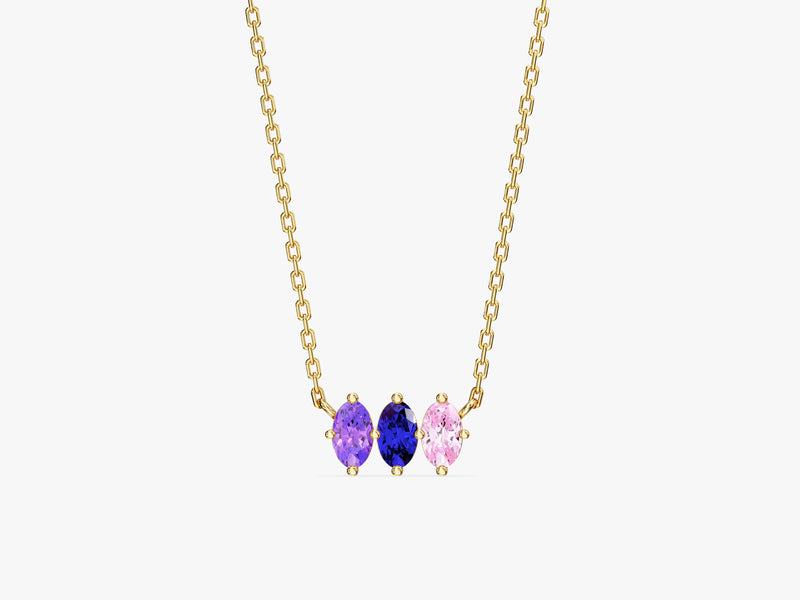 Oval Birthstone Necklace
