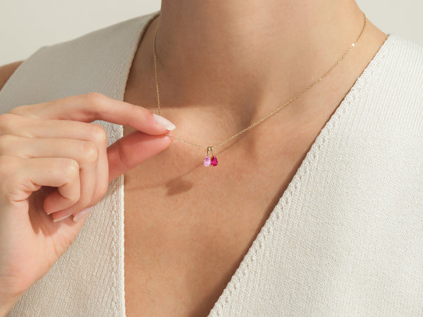 Pear Family Birthstone Necklace