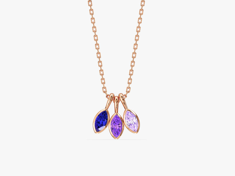 Marquise Family Birthstone Necklace