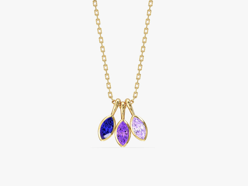 Marquise Family Birthstone Necklace