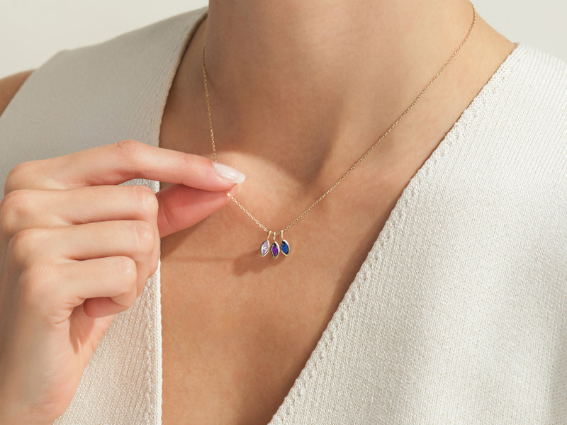 Marquise Family Birthstone Necklace