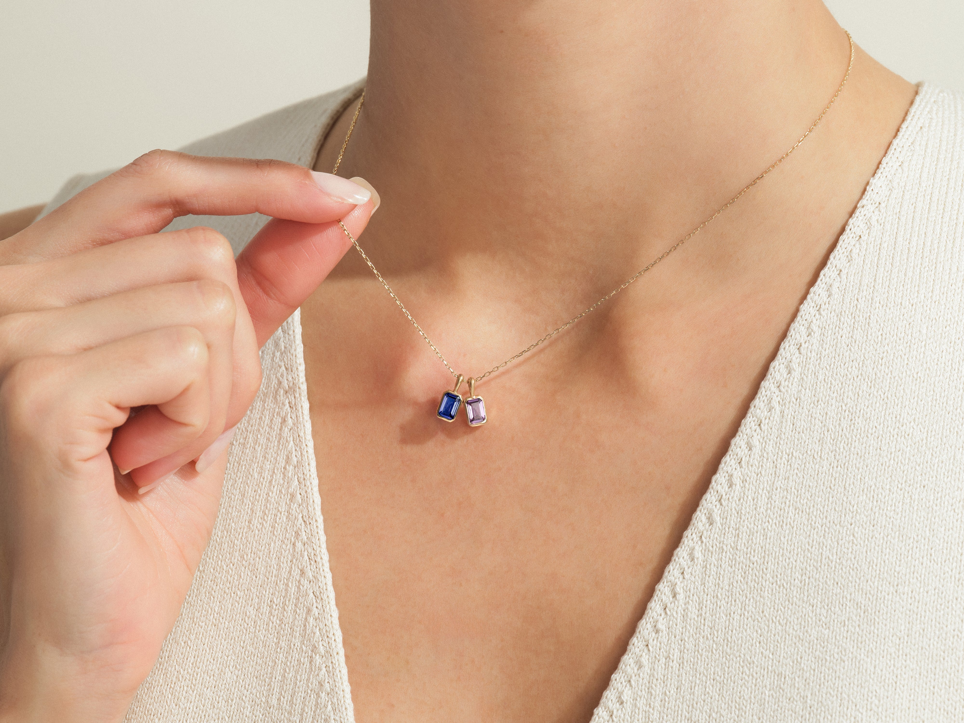 Emerald Family Birthstone Necklace