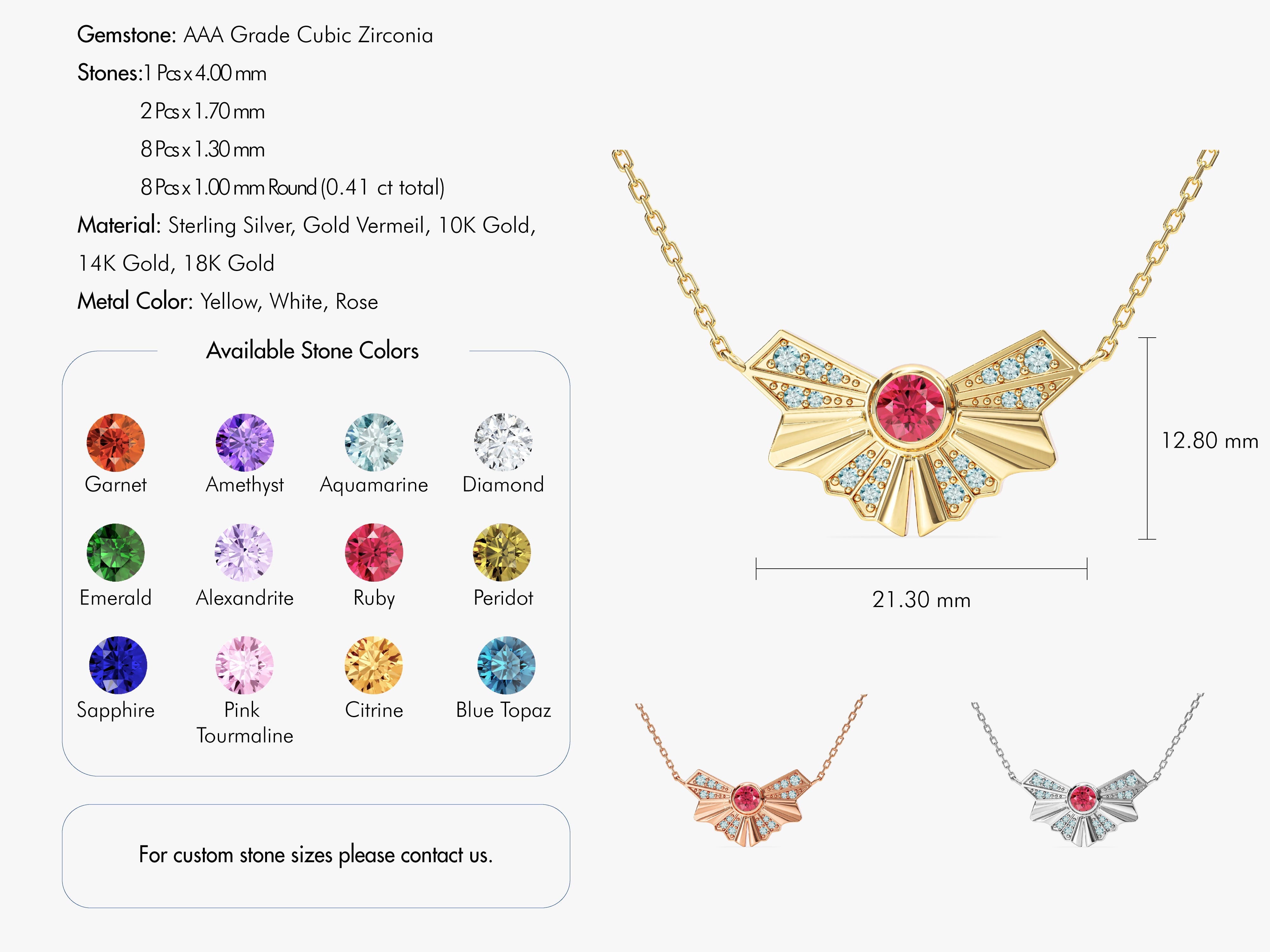 Bow Birthstone Necklace