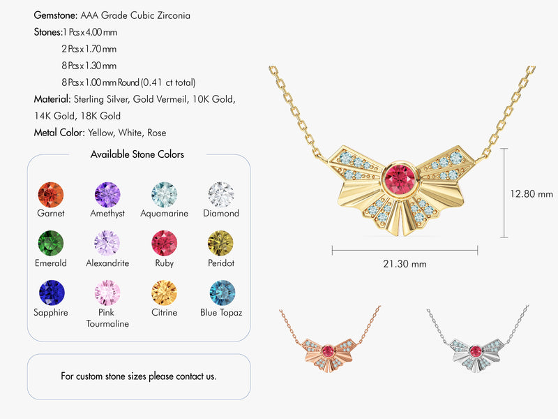 Bow Birthstone Necklace