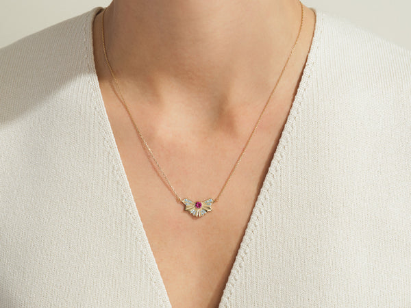 Bow Birthstone Necklace