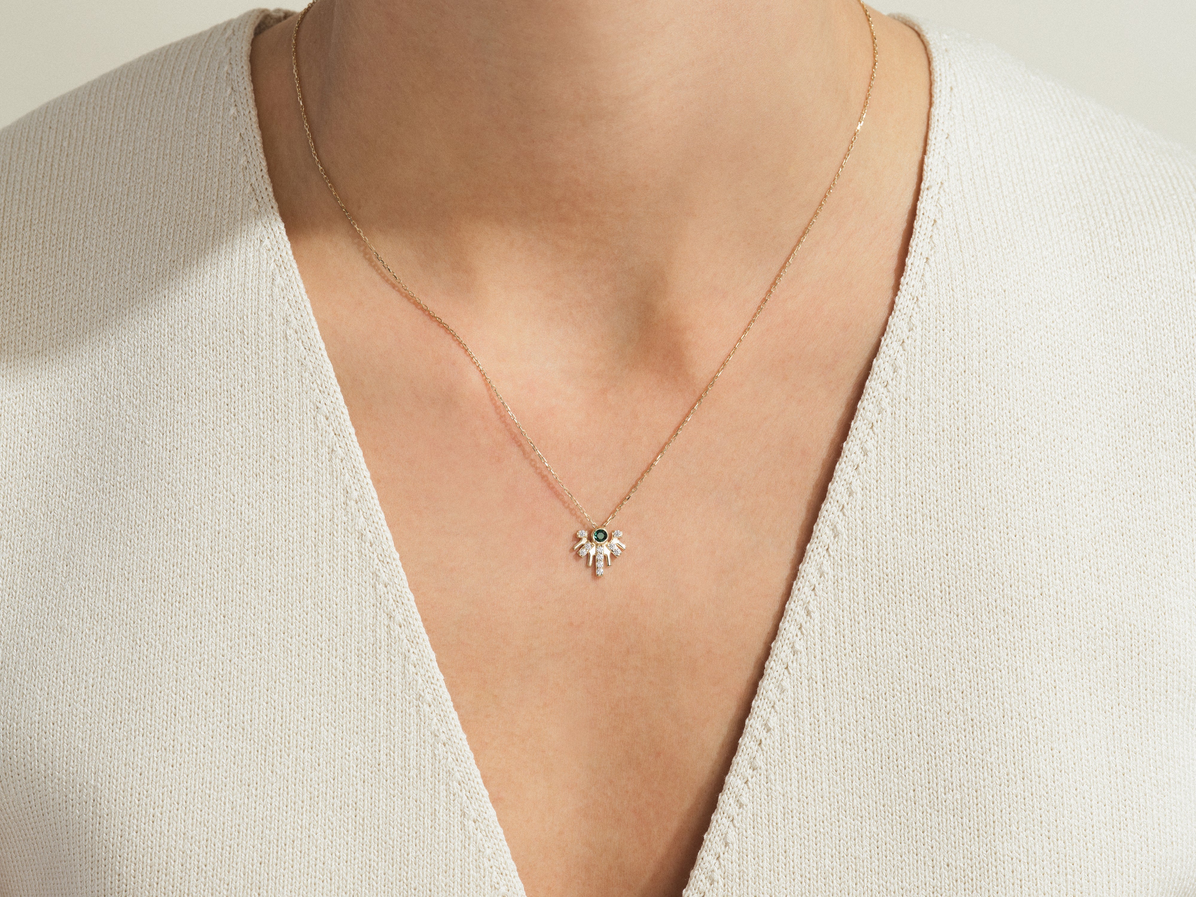 Sunburst Birthstone Necklace