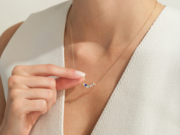 Flowing Star Birthstone Necklace