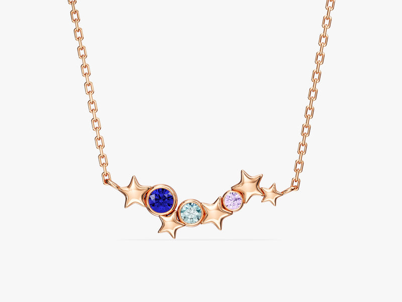 Flowing Star Birthstone Necklace