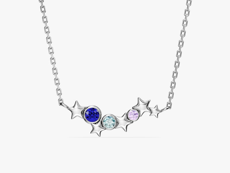 Flowing Star Birthstone Necklace