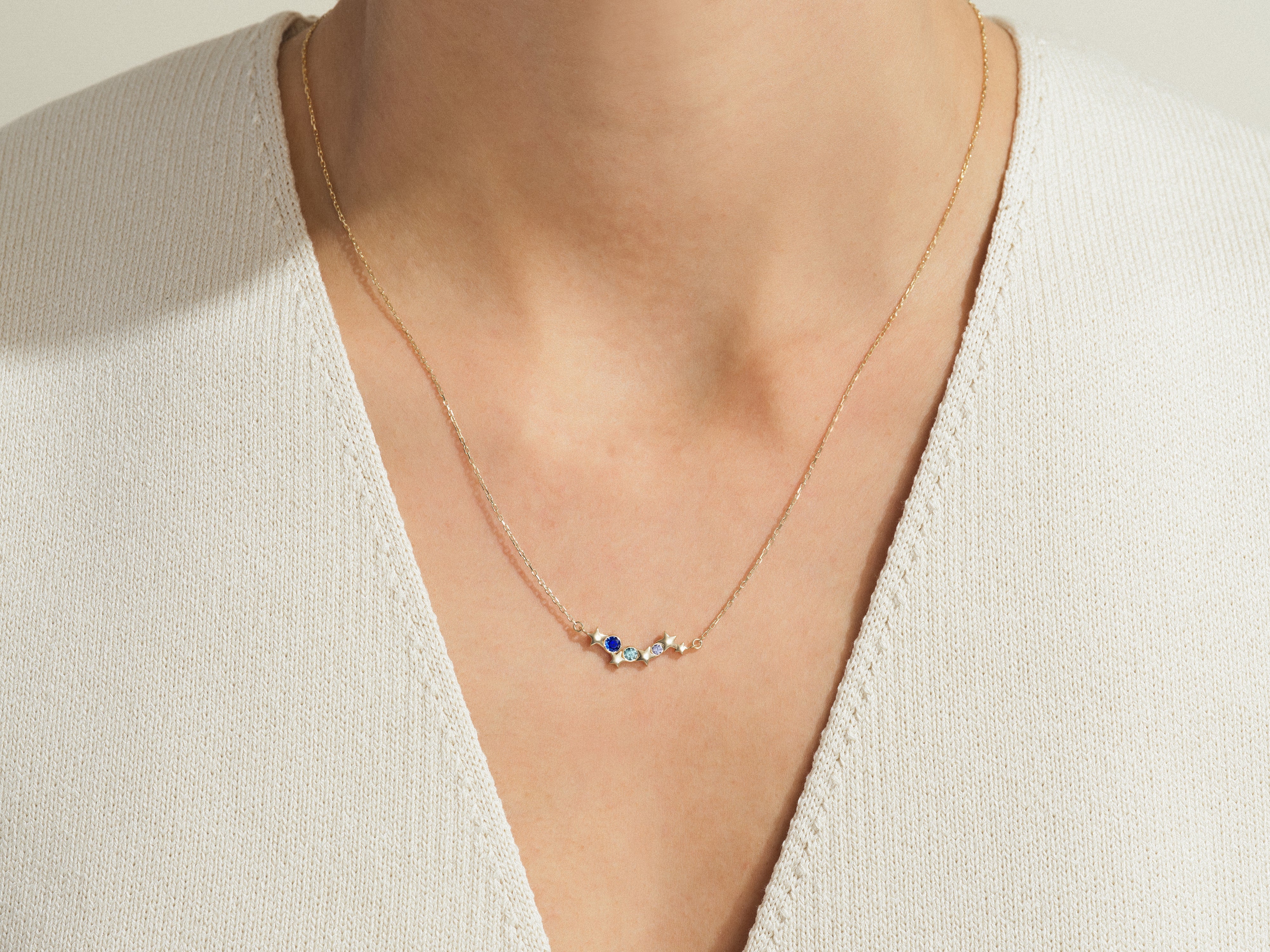 Flowing Star Birthstone Necklace