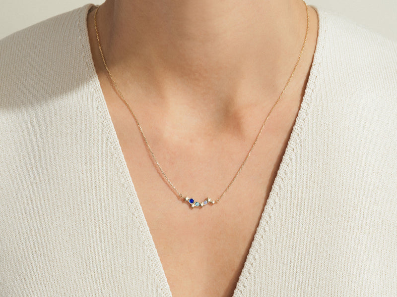 Flowing Star Birthstone Necklace