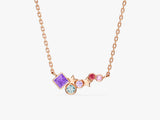 Star Birthstone Cluster Necklace