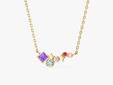 Star Birthstone Cluster Necklace