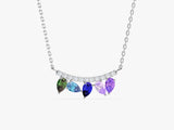 Curved Pear Birthstone Necklace