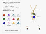 Pear and Princess Birthstone Necklace