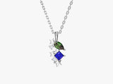 Pear and Princess Birthstone Necklace