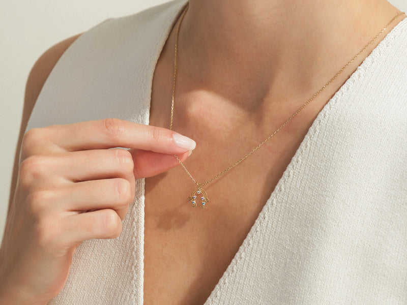 Horseshoe Birthstone Necklace