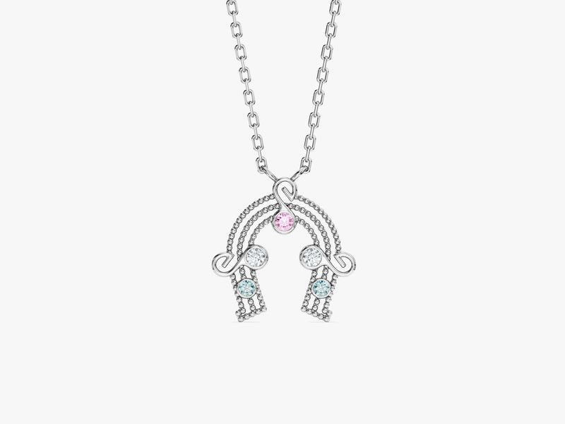 Horseshoe Birthstone Necklace