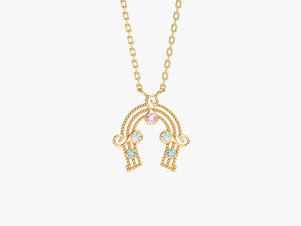 Horseshoe Birthstone Necklace