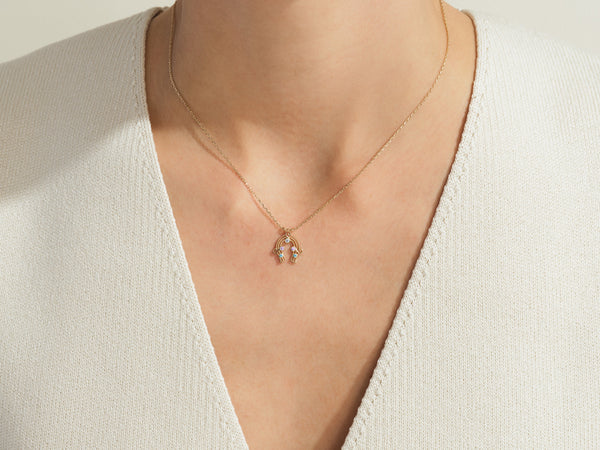 Horseshoe Birthstone Necklace