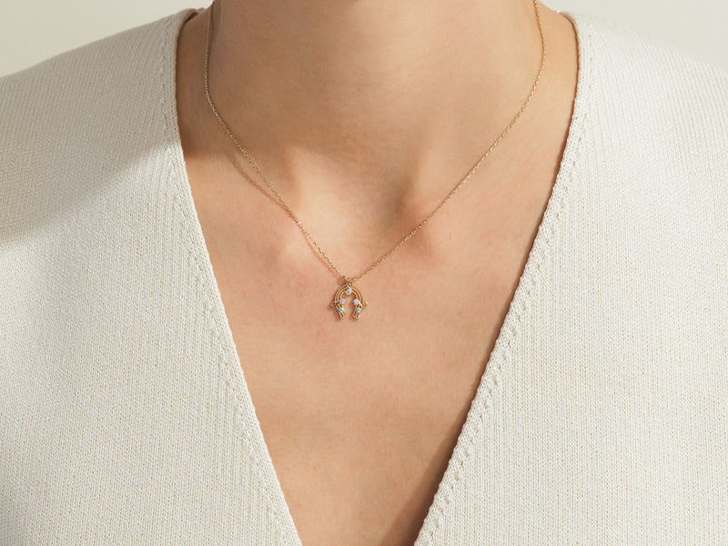 Horseshoe Birthstone Necklace