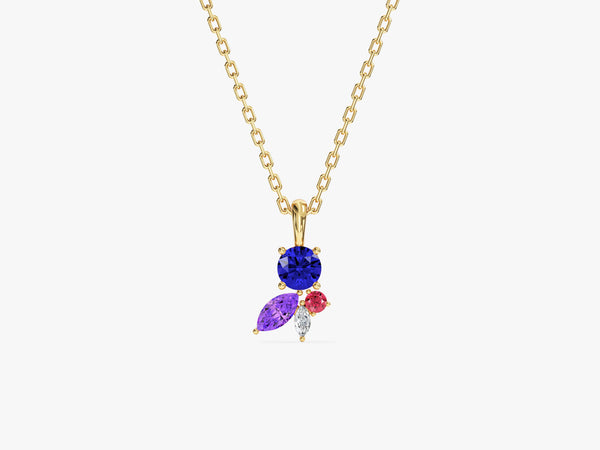 Mixed-Cut Birthstone Necklace