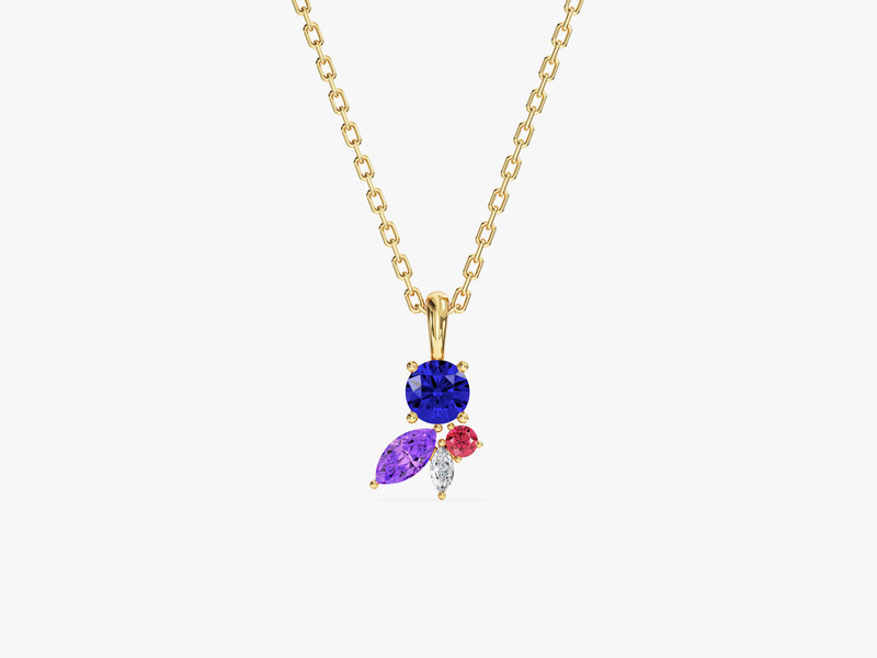 Mixed-Cut Birthstone Necklace