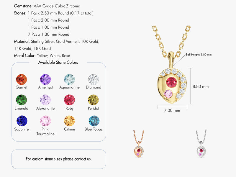 Duo Birthstone Necklace