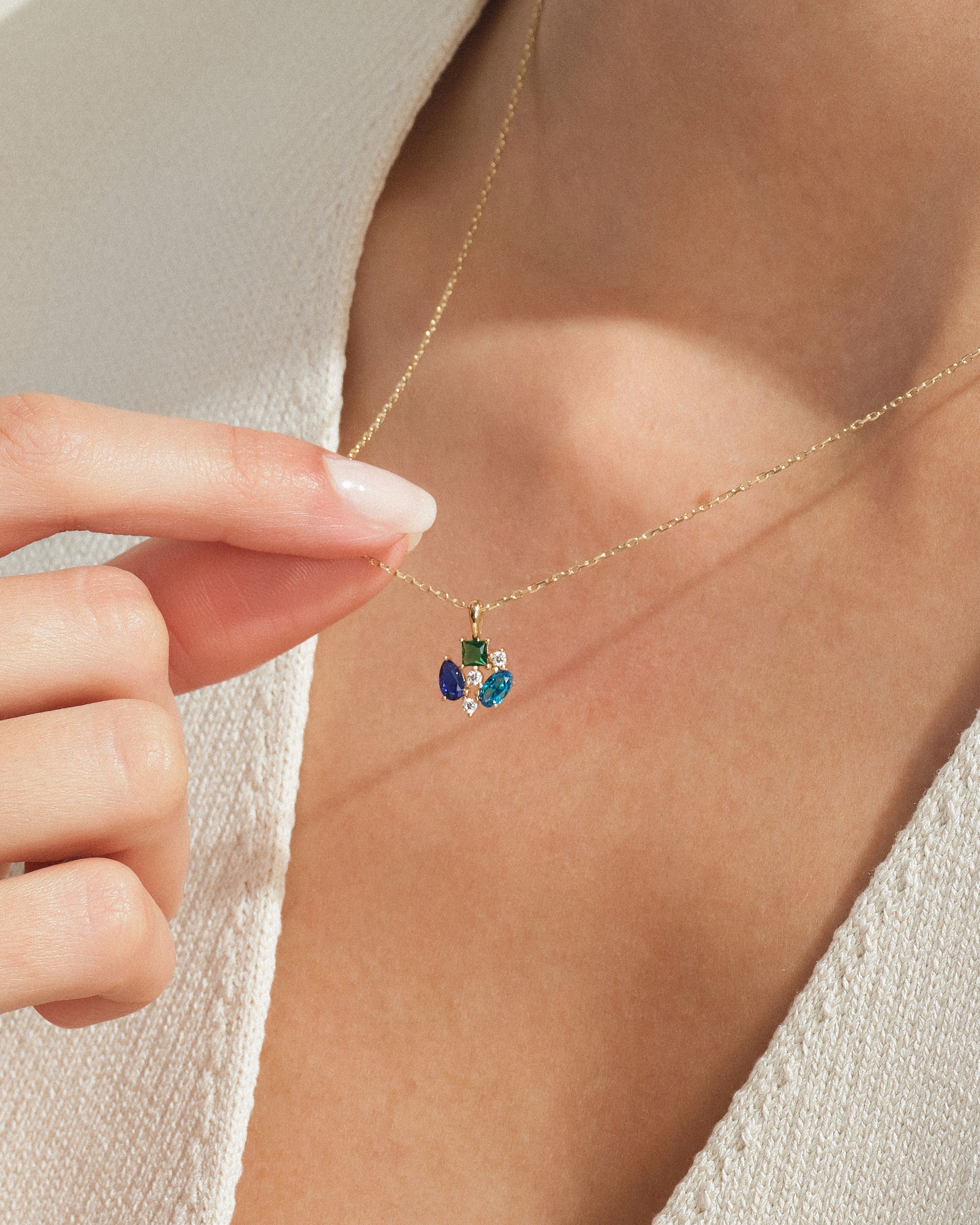 Triple Birthstone Necklace