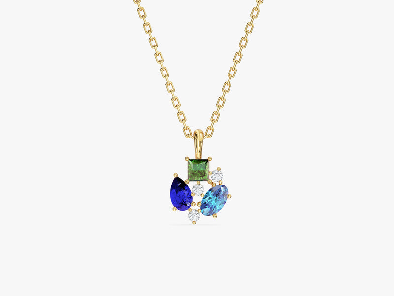 Triple Birthstone Necklace