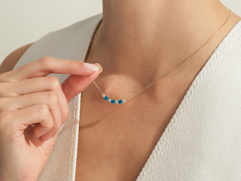 Birthstone Trio Prong Necklace