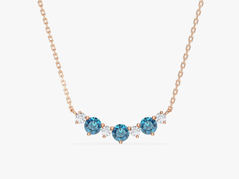Birthstone Trio Prong Necklace