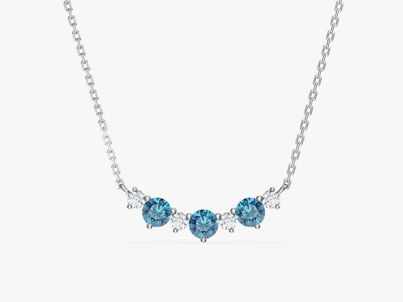 Birthstone Trio Prong Necklace