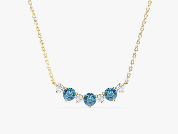 Birthstone Trio Prong Necklace