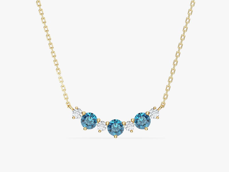 Birthstone Trio Prong Necklace