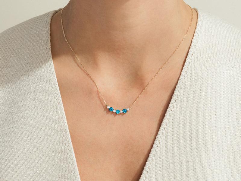 Birthstone Trio Prong Necklace