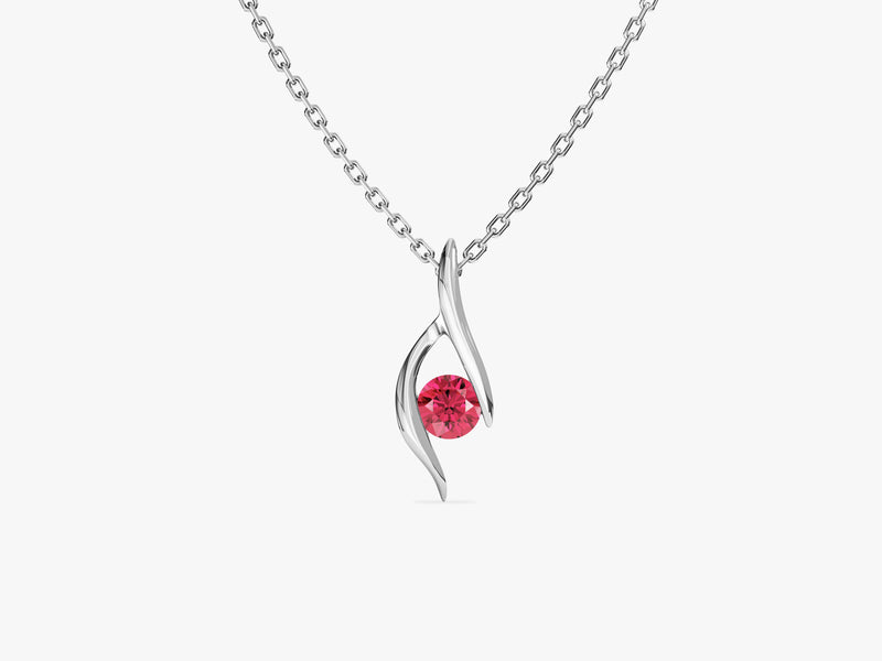 Single Stone Birthstone Pendant Necklace