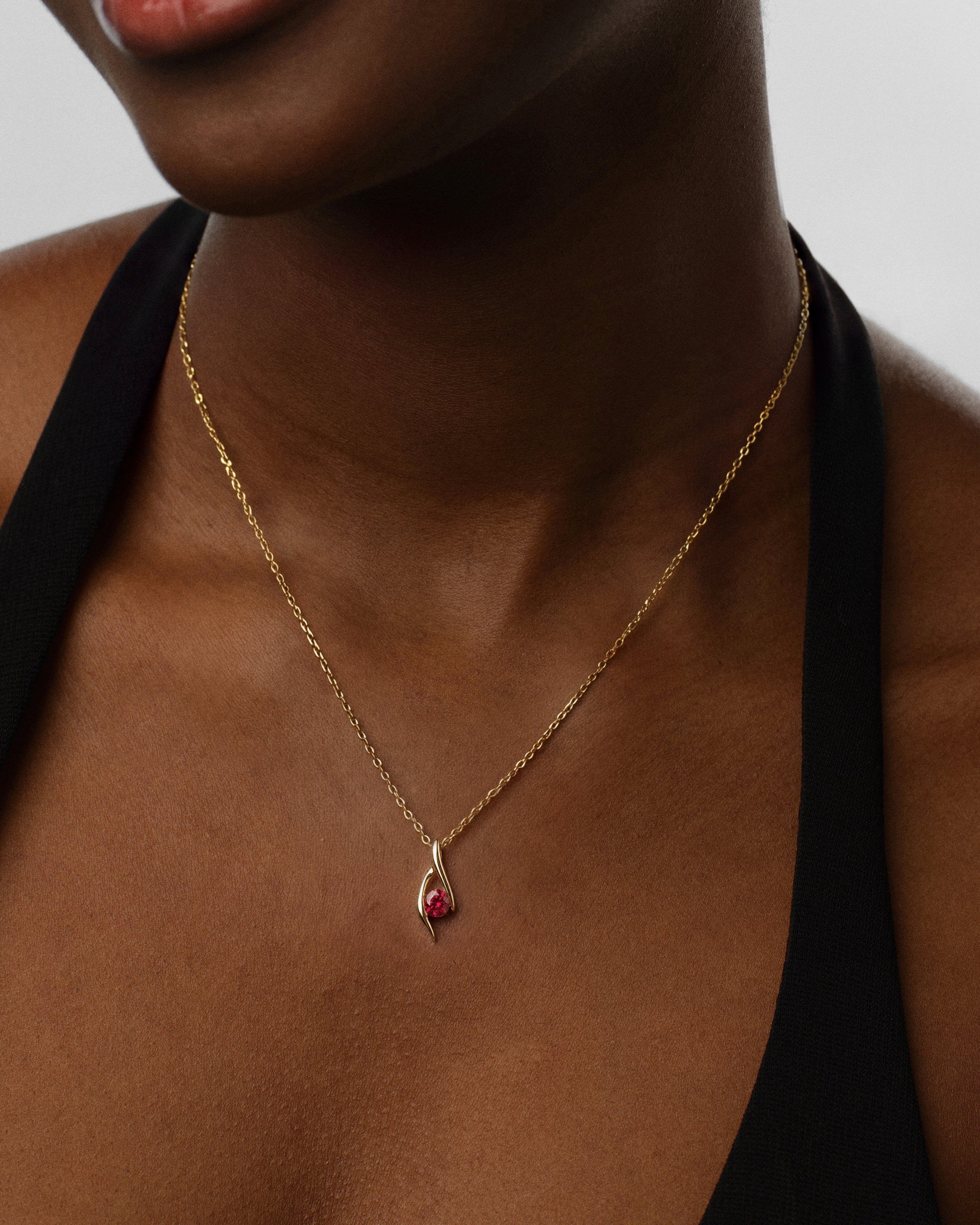 Single Stone Birthstone Pendant Necklace