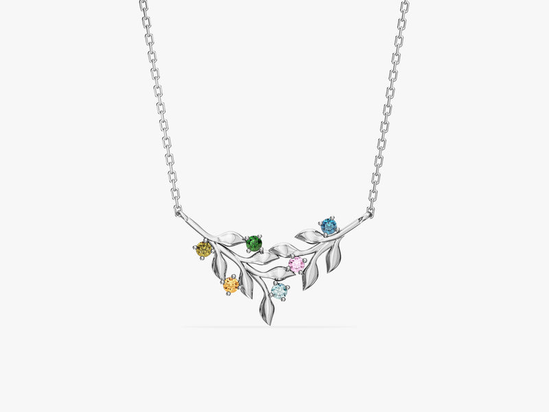 Floral Multi Birthstone Necklace