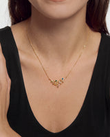 Floral Multi Birthstone Necklace